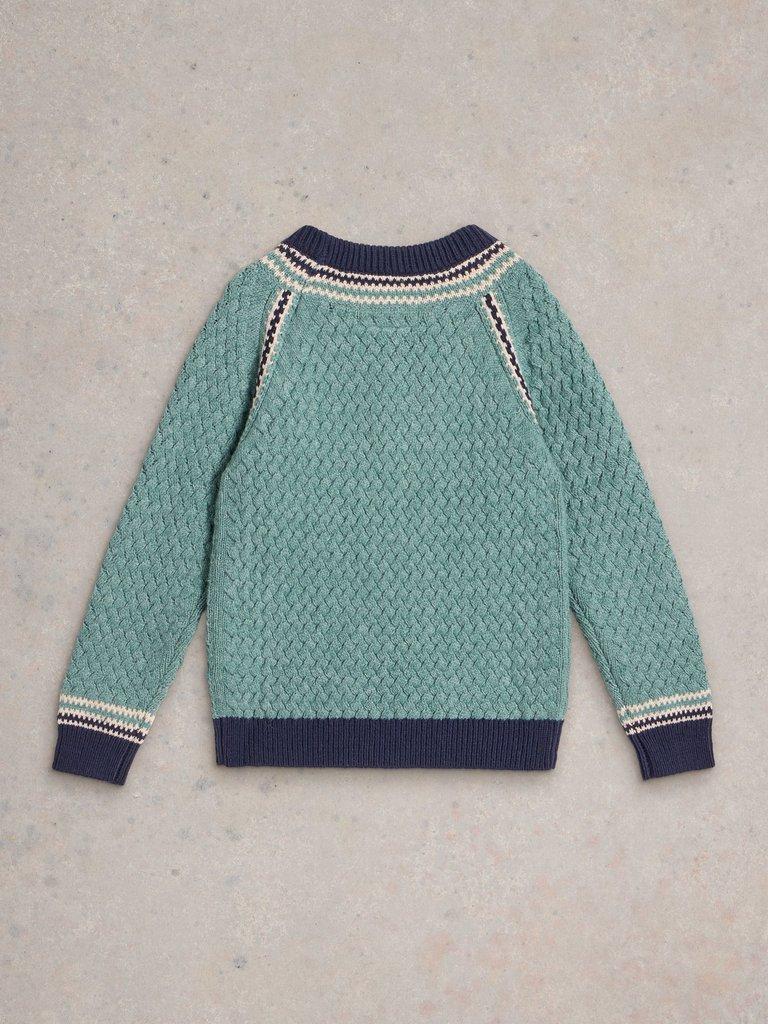 Raglan Detail Crew Jumper in LGT GREEN - FLAT BACK