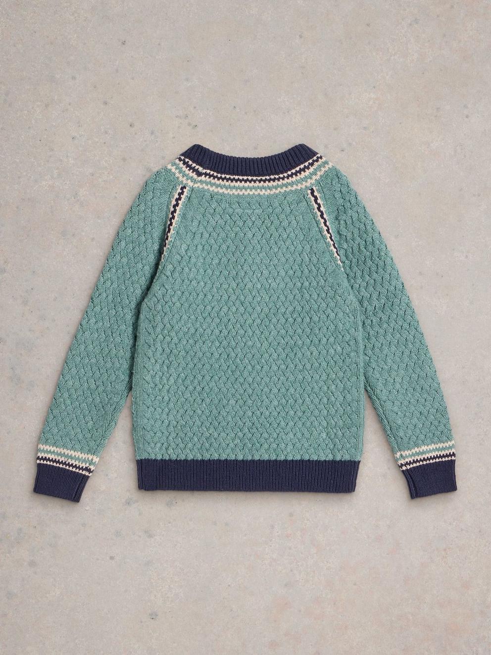 Raglan Detail Crew Jumper in LGT GREEN - FLAT BACK