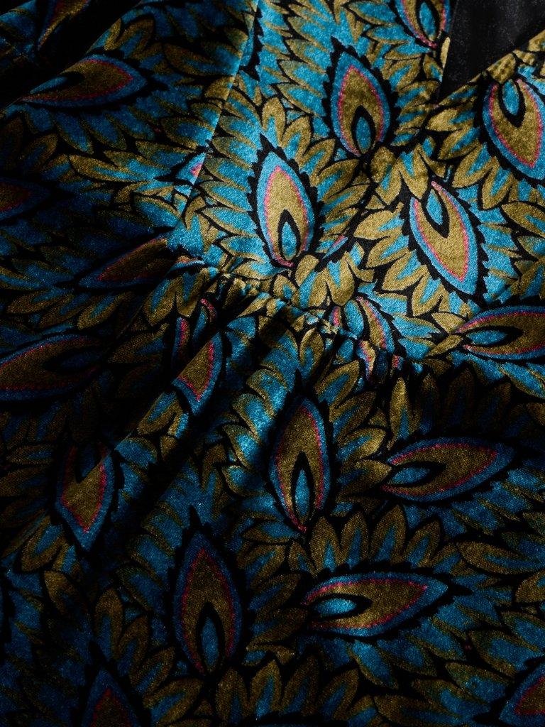 Ash Velvet Mix Dress in TEAL PR - FLAT DETAIL