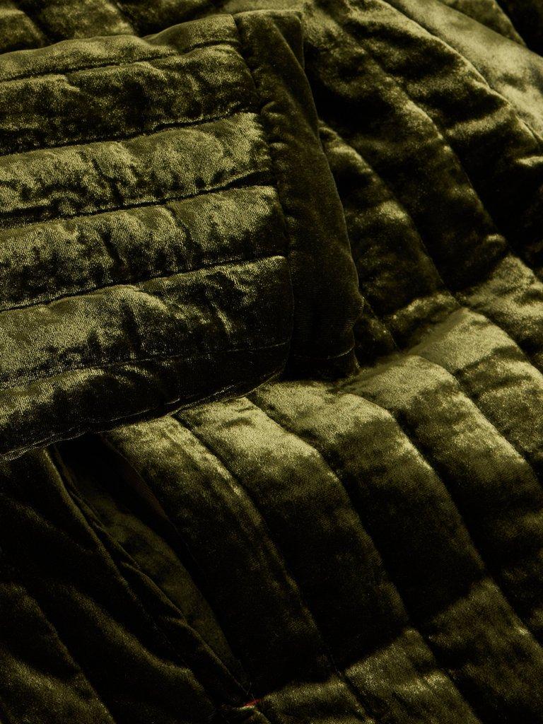 Opal Velvet Kimono Jacket in KHAKI GRN - FLAT DETAIL