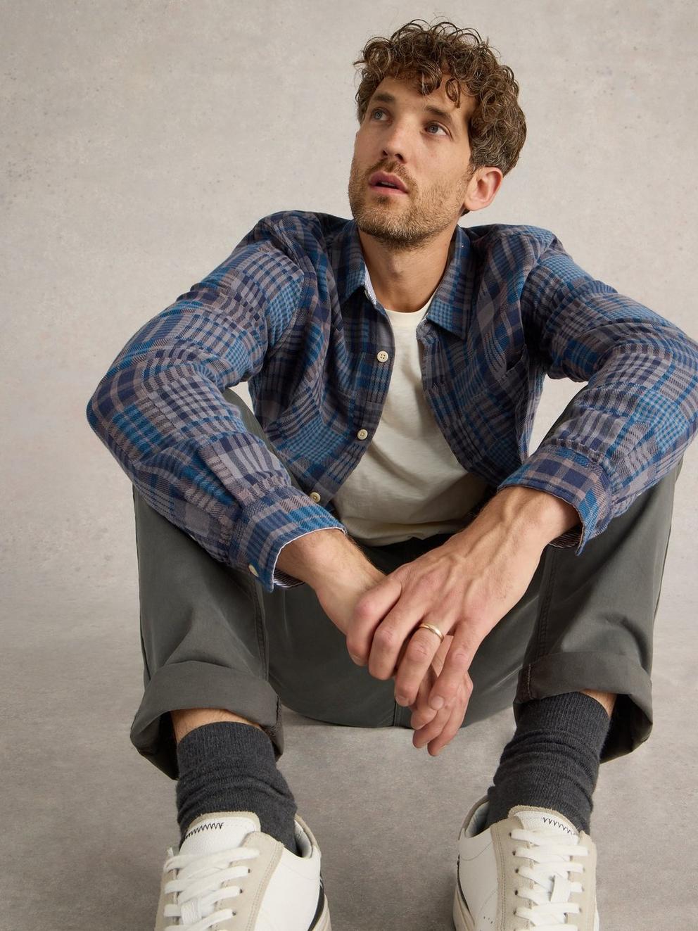 Patchwork Check Shirt in GREY MLT - LIFESTYLE