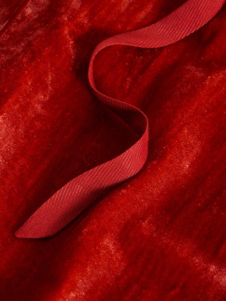 Freda Wide Leg Velvet Trouser in DK ORANGE - FLAT DETAIL