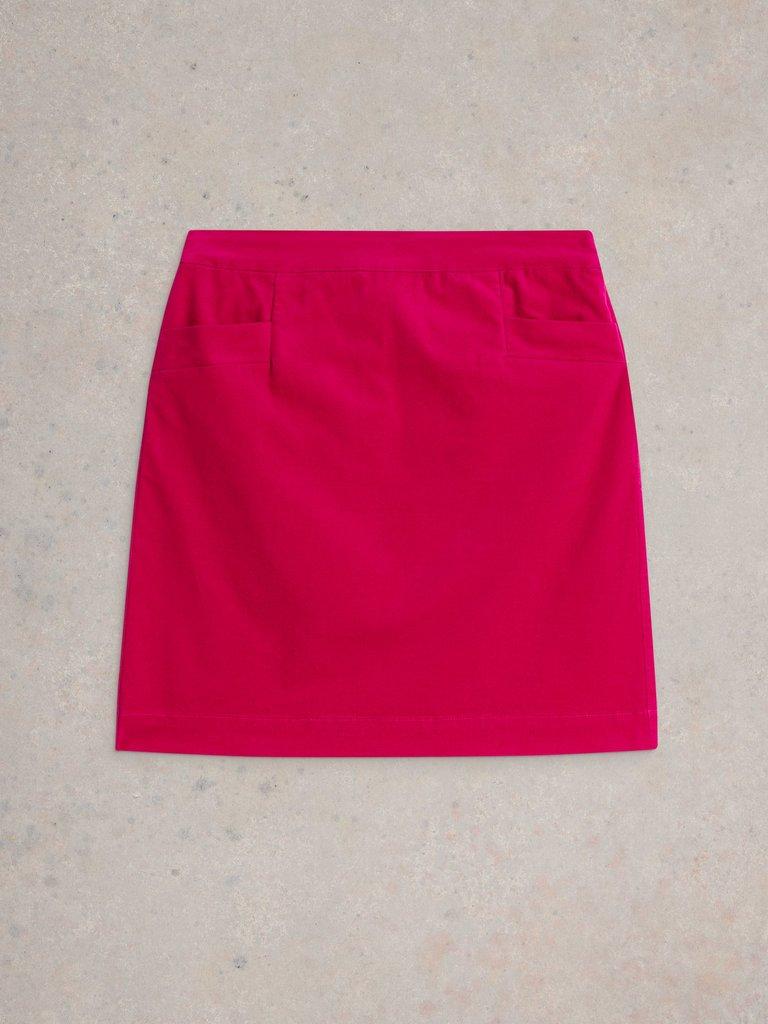 Coral Velvet Skirt in BRT PINK - FLAT FRONT