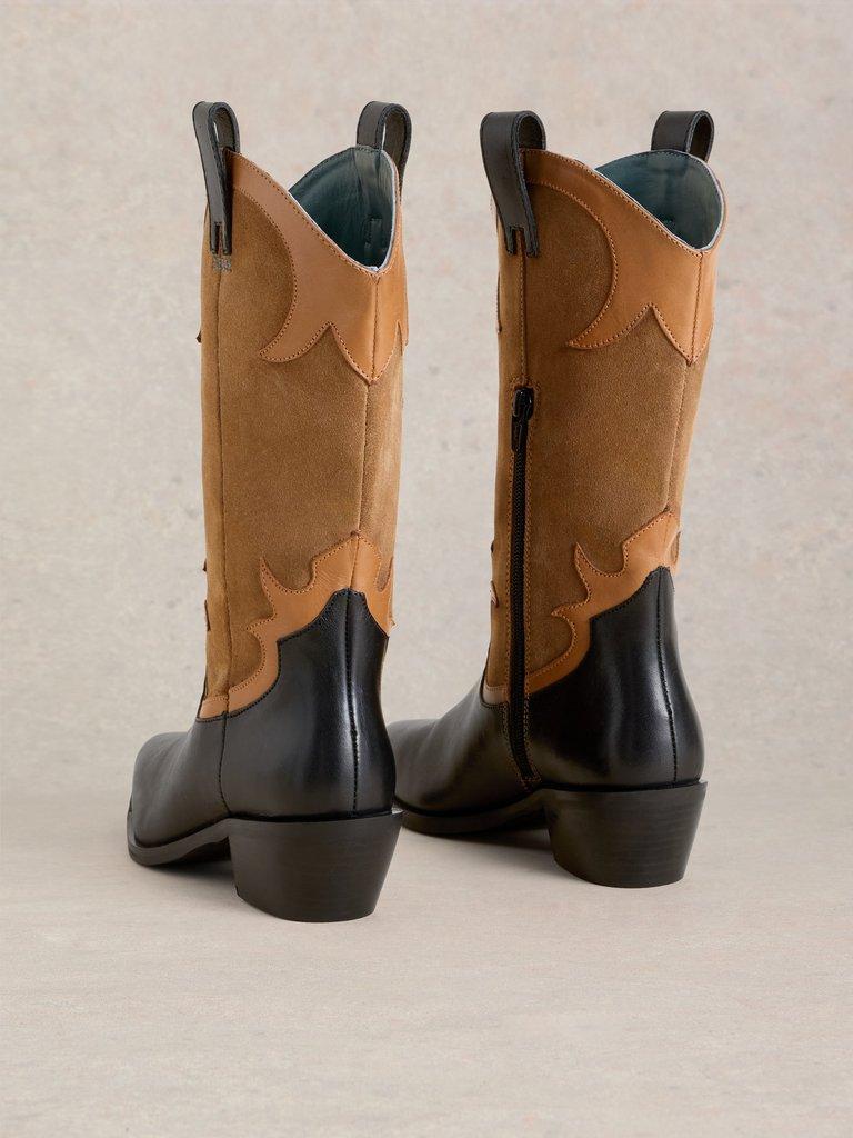 Belle Western Boot in BLK MLT - FLAT BACK