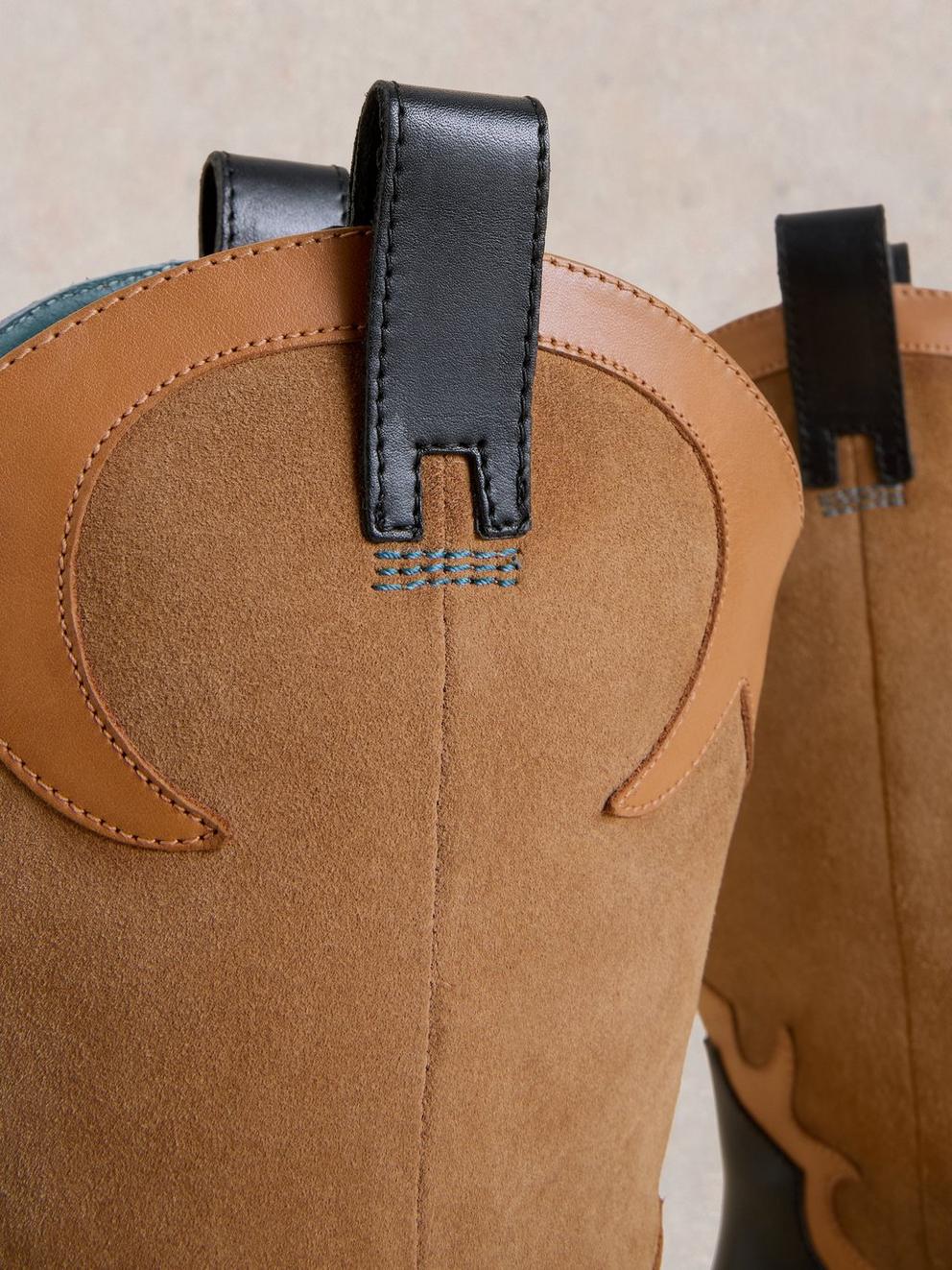 Belle Western Boot in BLK MLT - FLAT DETAIL