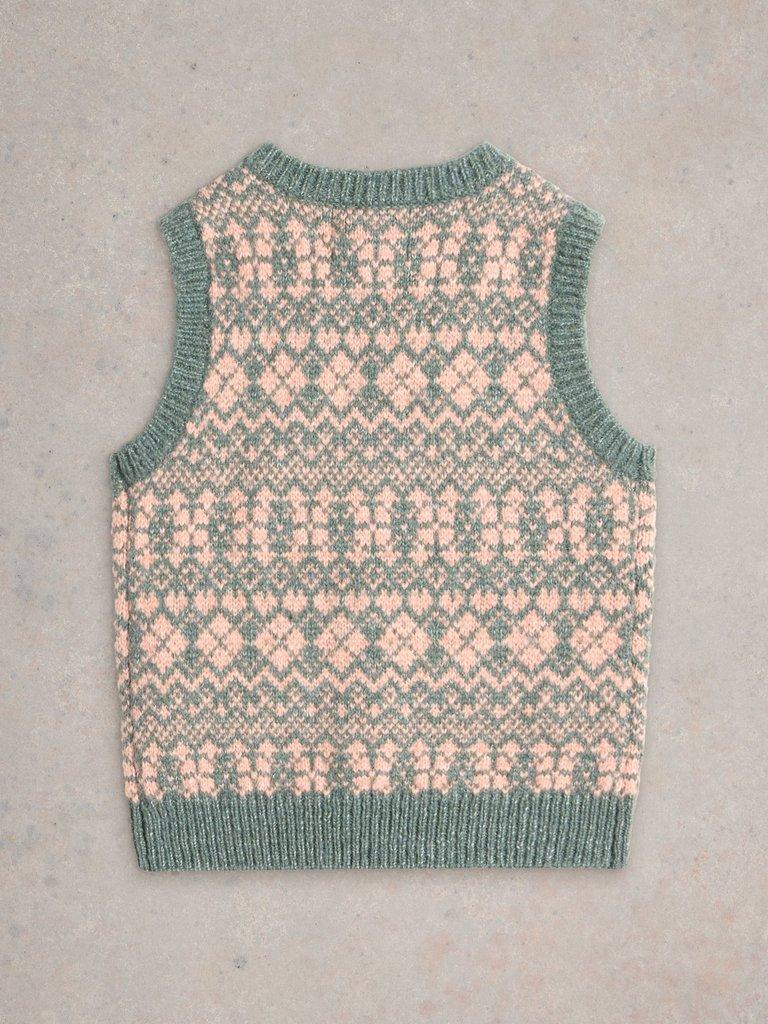 Kids Knitted Waistcoat in DUS PINK - FLAT BACK