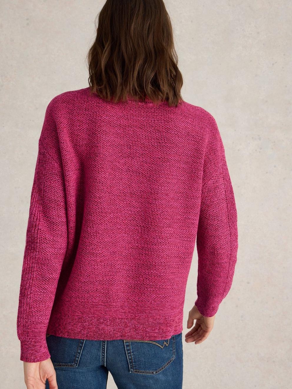 NORTHBANK JUMPER in PINK MLT - MODEL BACK