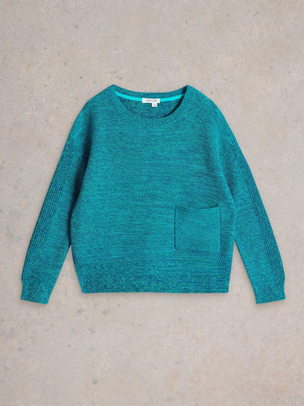 NORTHBANK JUMPER in TEAL MLT - FLAT FRONT