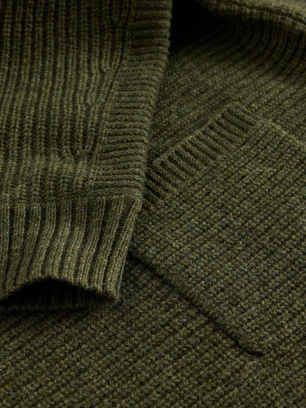 CARLI HIGH NECK WOOL JUMPER in KHAKI GRN - FLAT DETAIL