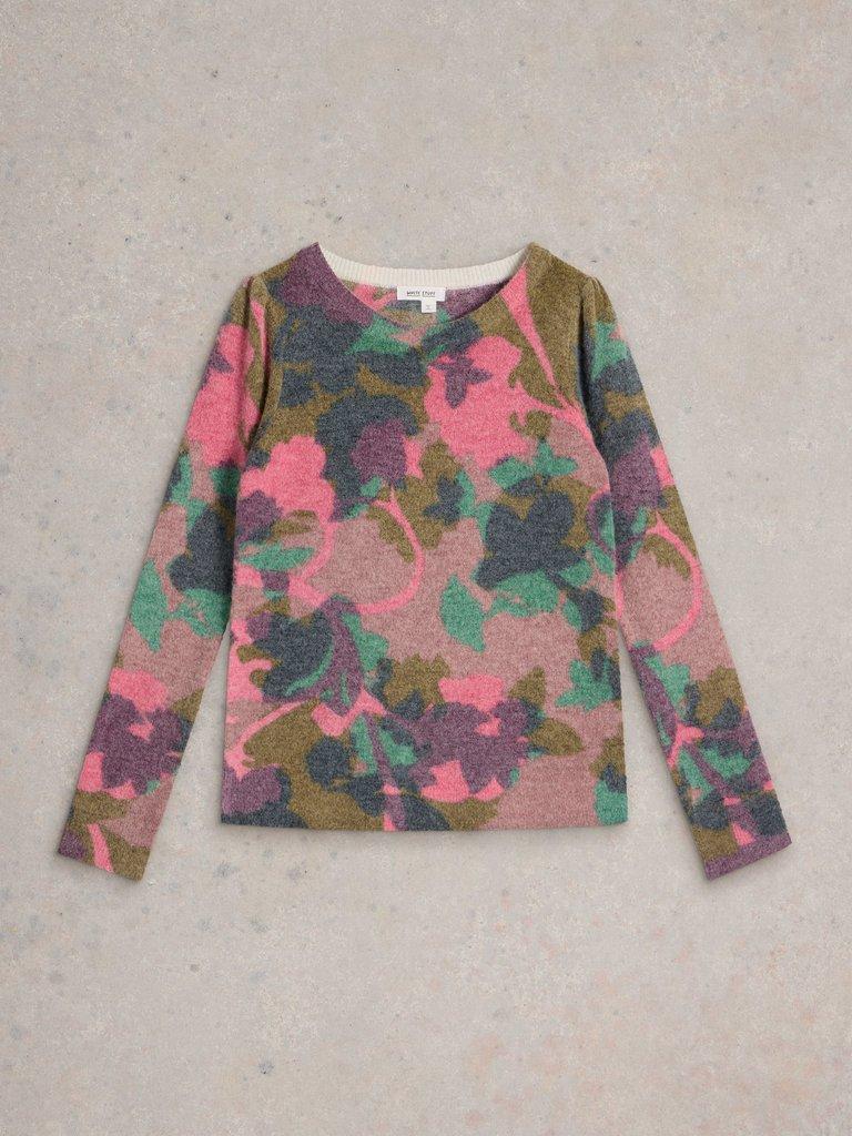 JODIE PRINTED FLORAL JUMPER in GREEN MLT - FLAT FRONT