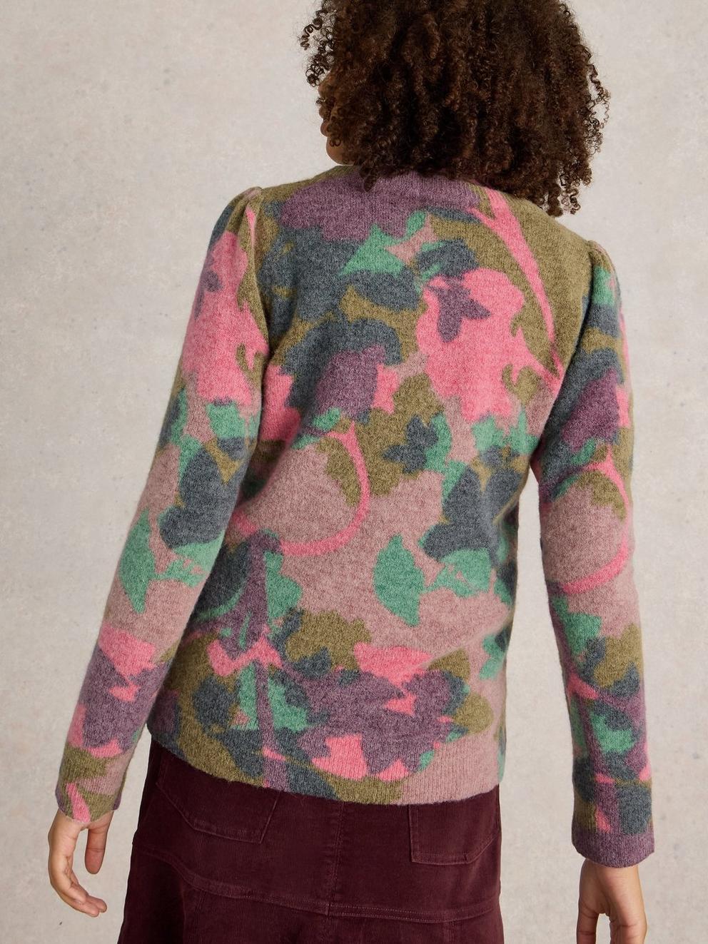 JODIE PRINTED FLORAL JUMPER in GREEN MLT - MODEL BACK