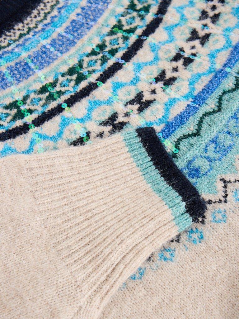 FROSTED FAIRISLE JUMPER in NAT MLT - FLAT DETAIL