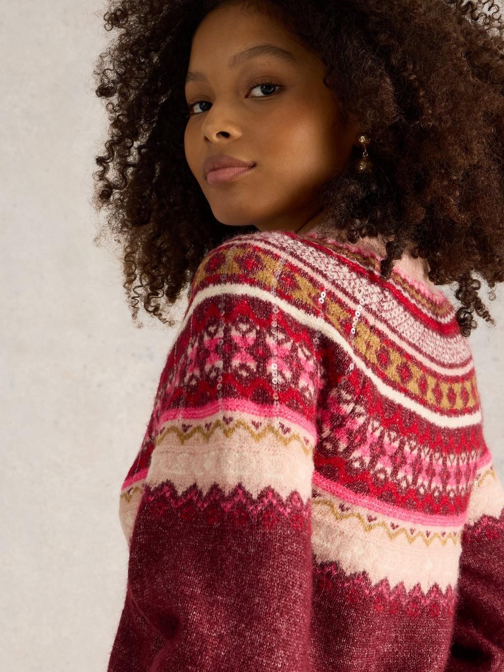 FROSTED FAIRISLE JUMPER in PLUM MLT - LIFESTYLE