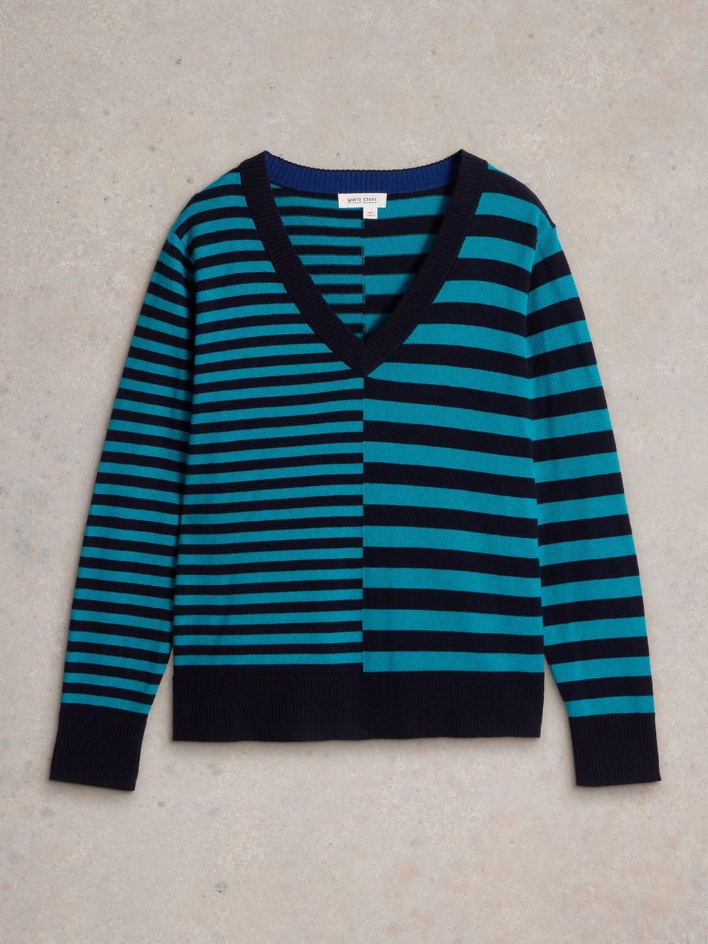 MAGGIE LONG SLEEVE JUMPER in GREEN MLT - FLAT FRONT