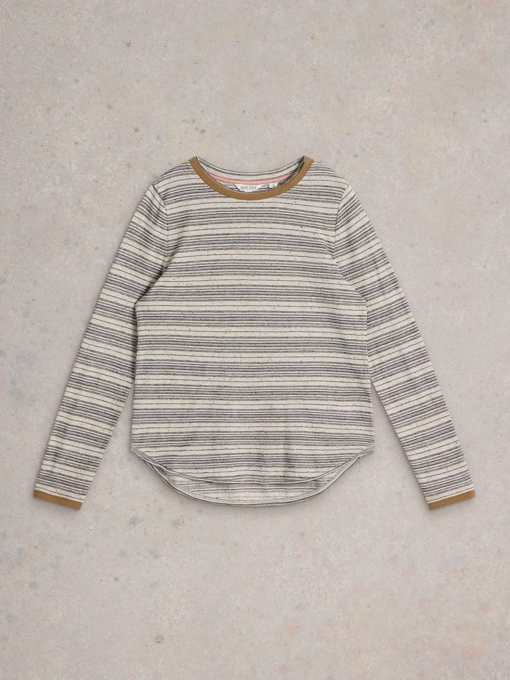 CLARA STITCH LS TEE in NAT MLT - FLAT FRONT