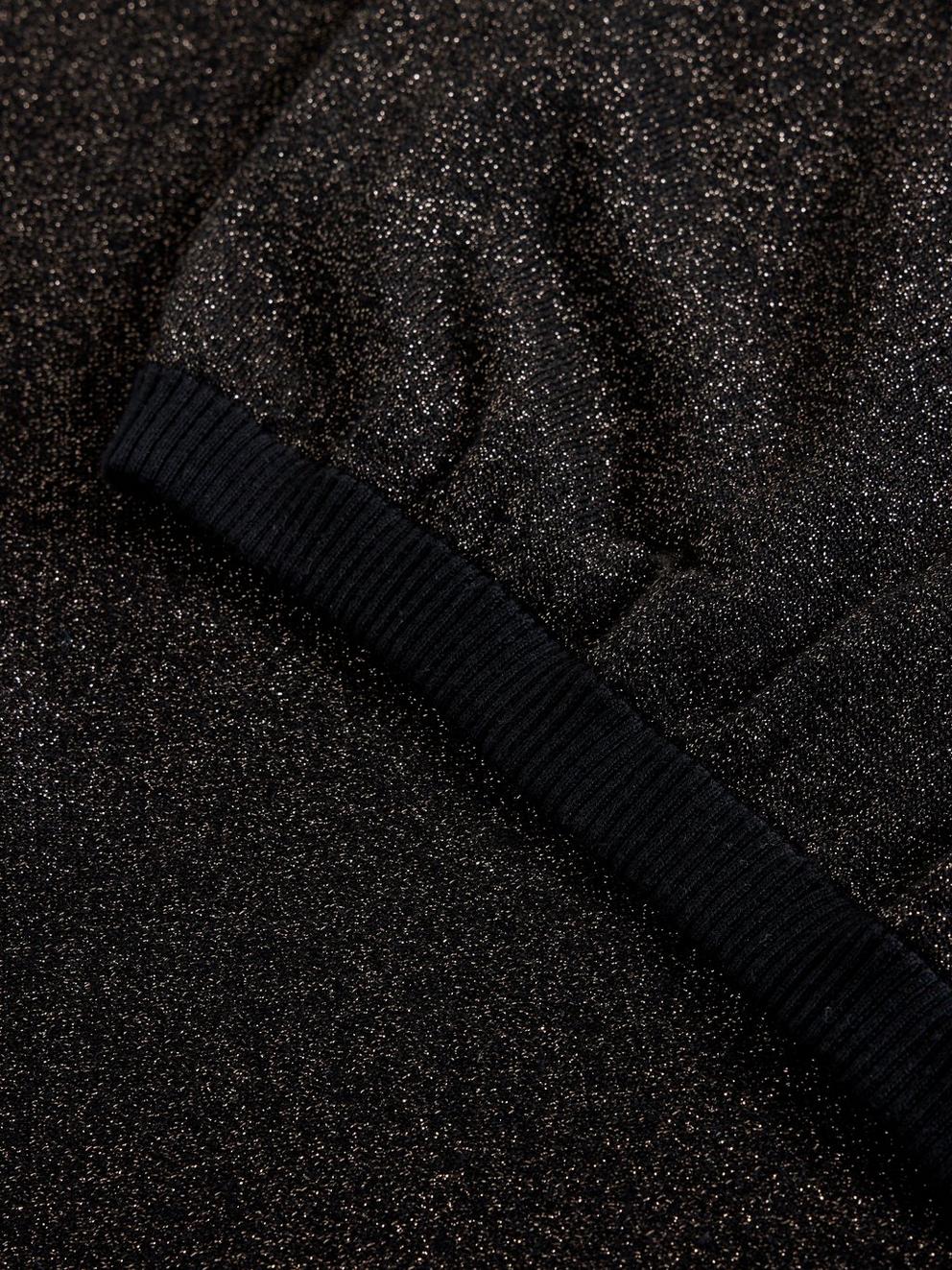 LENA SPARKLE KNIT TEE in PURE BLK - FLAT DETAIL
