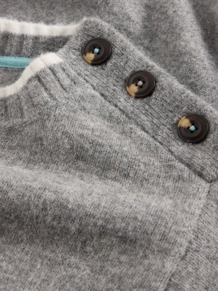 LUCY LONGLINE JUMPER in LGT GREY - FLAT DETAIL