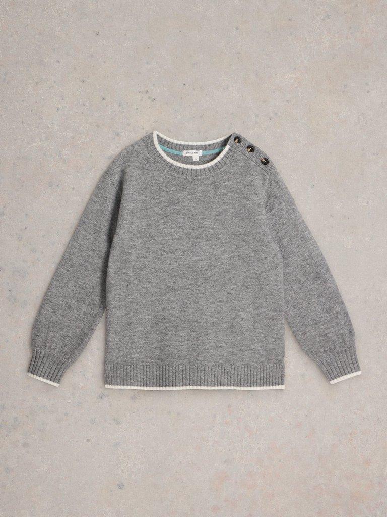 LUCY LONGLINE JUMPER in LGT GREY - FLAT FRONT