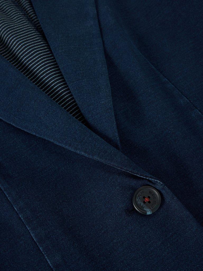 Evelyn Cotton Jersey Blazer in DK DENIM - FLAT DETAIL