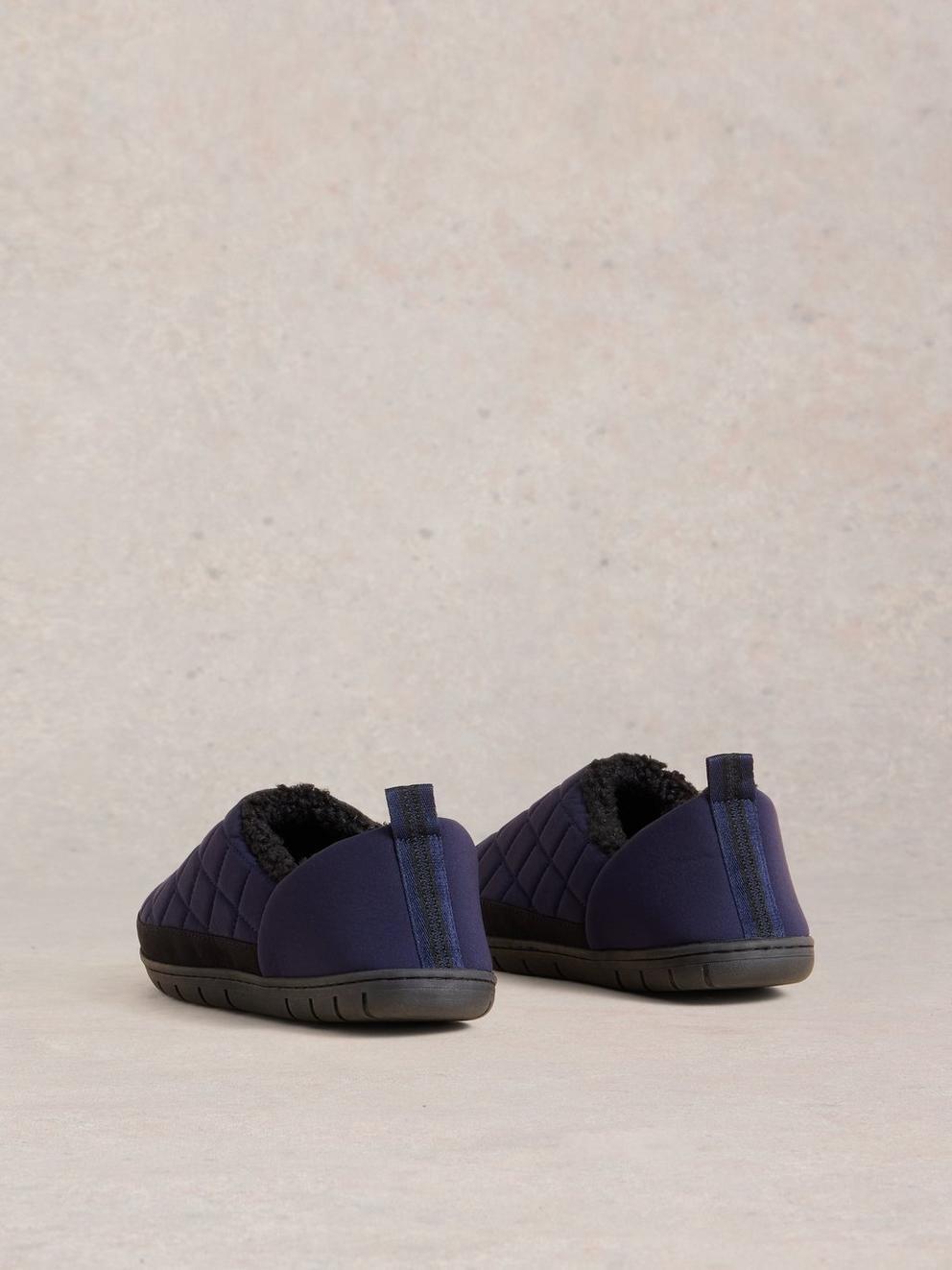 Nylon Puffer Slipper in DARK NAVY - FLAT BACK