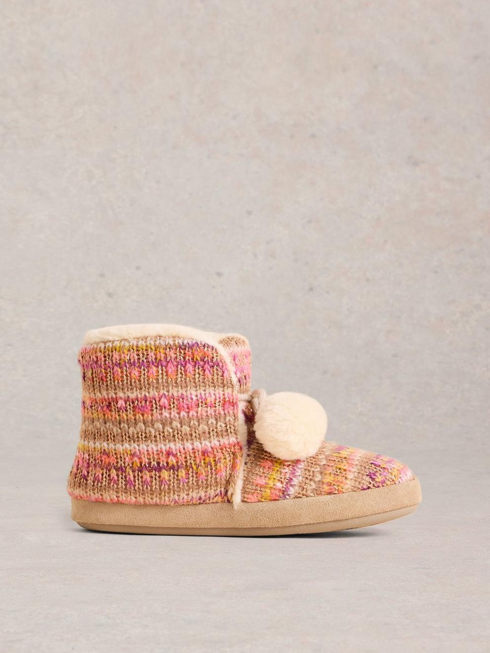 Knitted Bootie Slipper in NAT MLT - LIFESTYLE