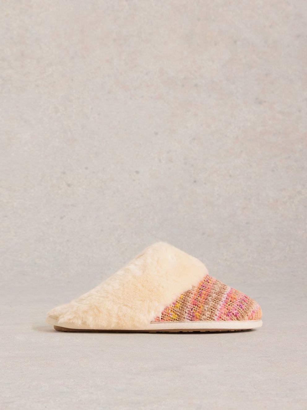 Knitted Mule Slippers in NAT MLT - LIFESTYLE