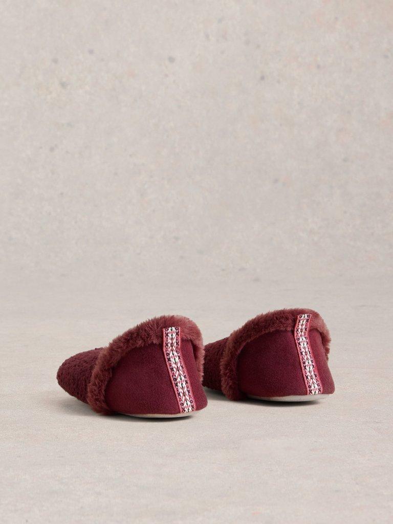 Reya Closed Back Slippers in DK PLUM - FLAT BACK