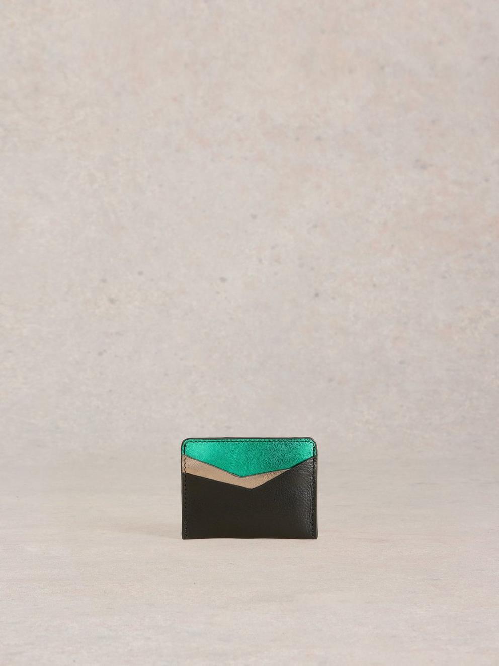 Sloane Card Holder in BLK MLT - FLAT FRONT