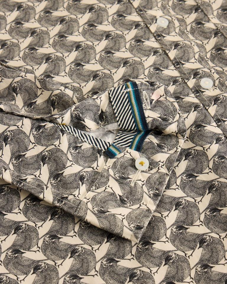 Bird Printed Shirt in WHITE PR - FLAT DETAIL