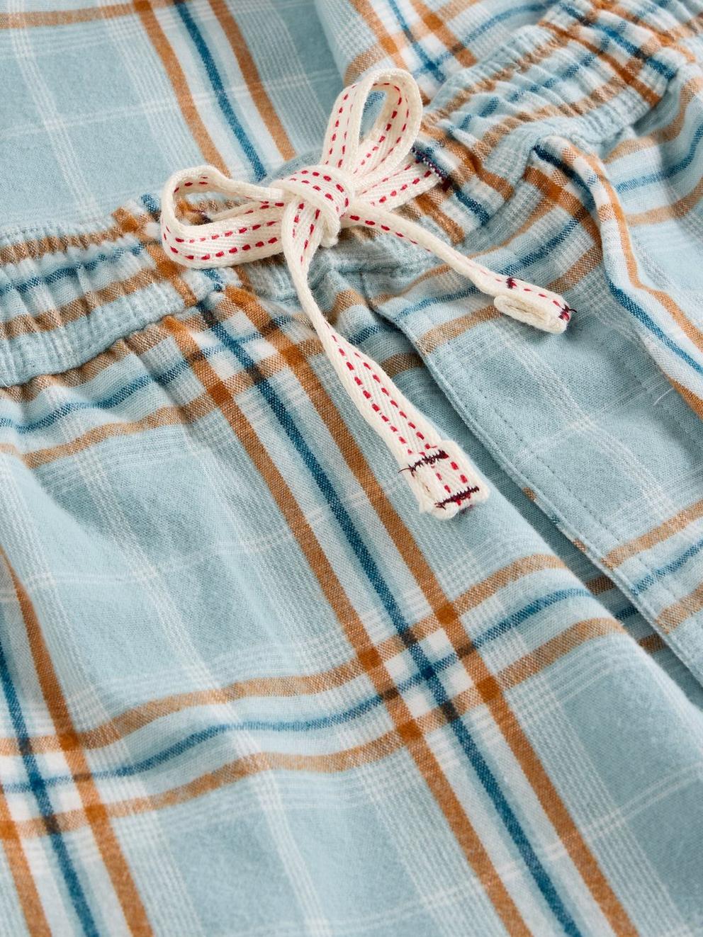 Moorland Flannel PJ Trousers in BLUE MLT - FLAT DETAIL