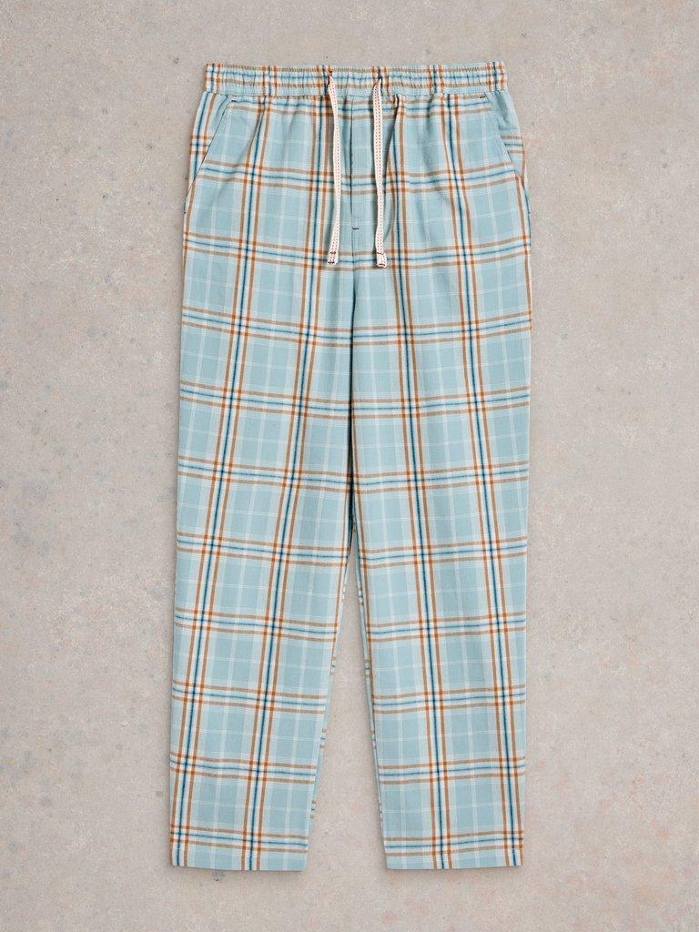 Moorland Flannel PJ Trousers in BLUE MLT - FLAT FRONT
