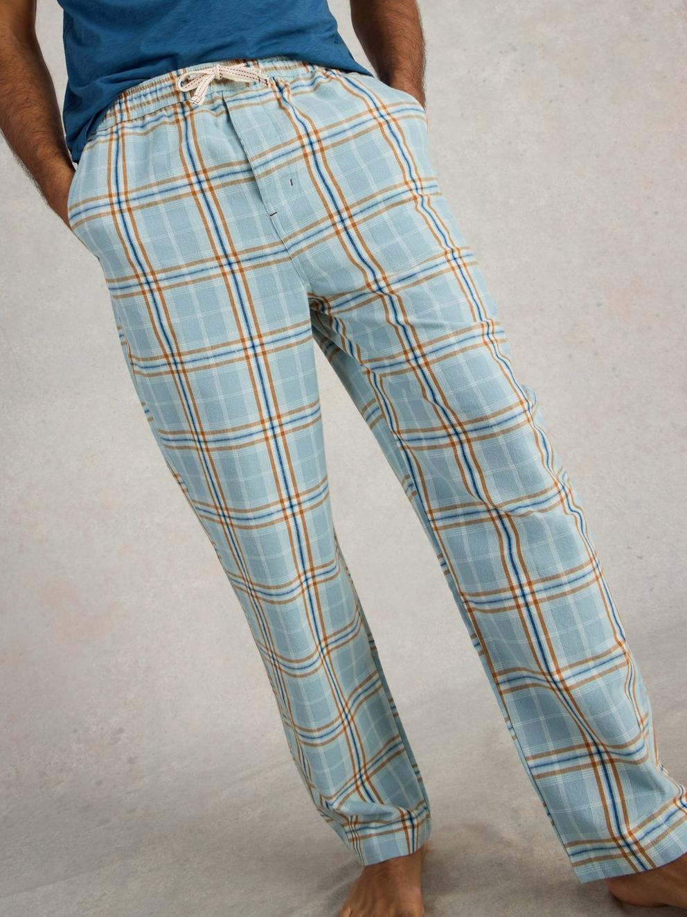 Moorland Flannel PJ Trousers in BLUE MLT - LIFESTYLE