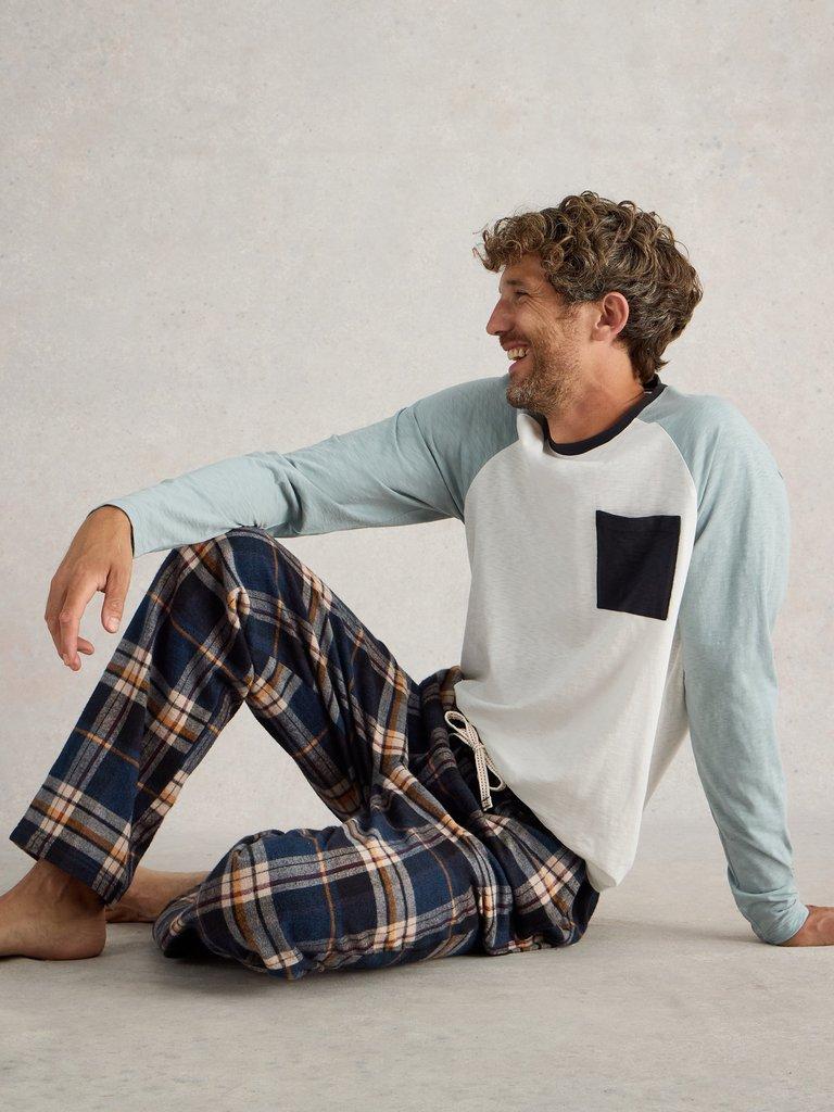 Moorland Flannel PJ Trousers in NAVY MULTI - LIFESTYLE