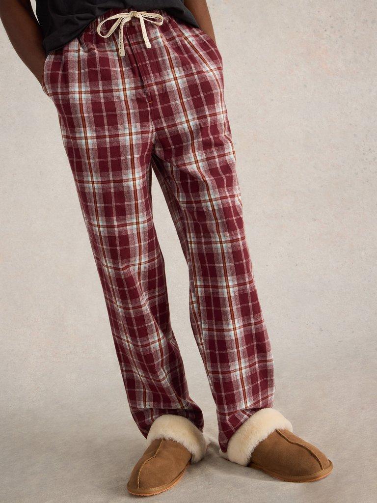 Moorland Flannel PJ Trousers in PLUM MLT - LIFESTYLE