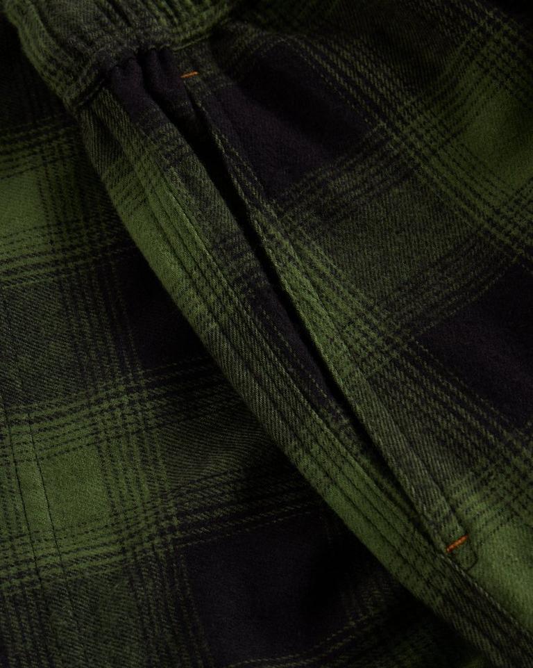 Moorland Flannel PJ Short in GREEN MLT - FLAT DETAIL