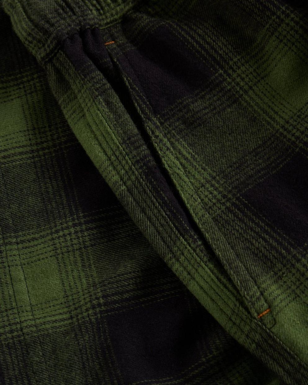 Moorland Flannel PJ Short in GREEN MLT - FLAT DETAIL