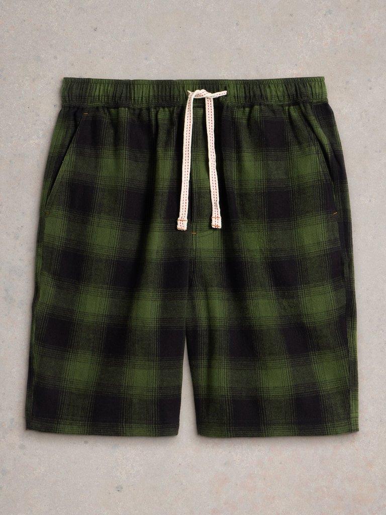 Moorland Flannel PJ Short in GREEN MLT - FLAT FRONT