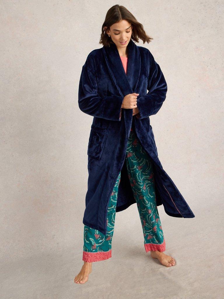 Clover Cosy Dressing Gown in DARK NAVY - LIFESTYLE