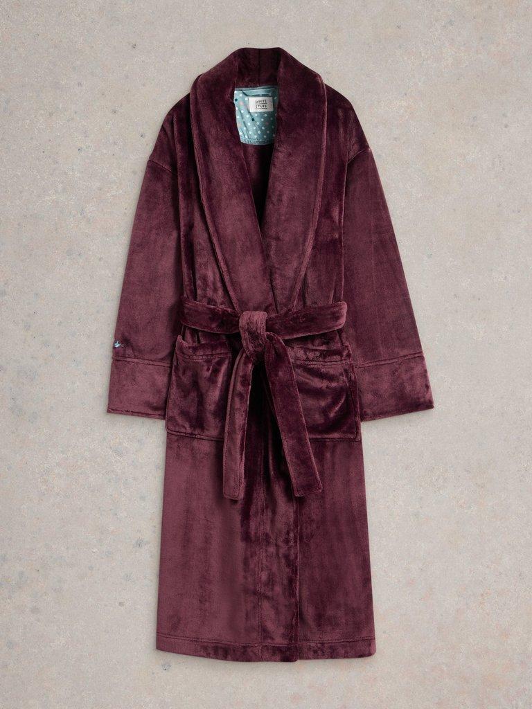 Clover Cosy Dressing Gown in DK PURPLE - FLAT FRONT