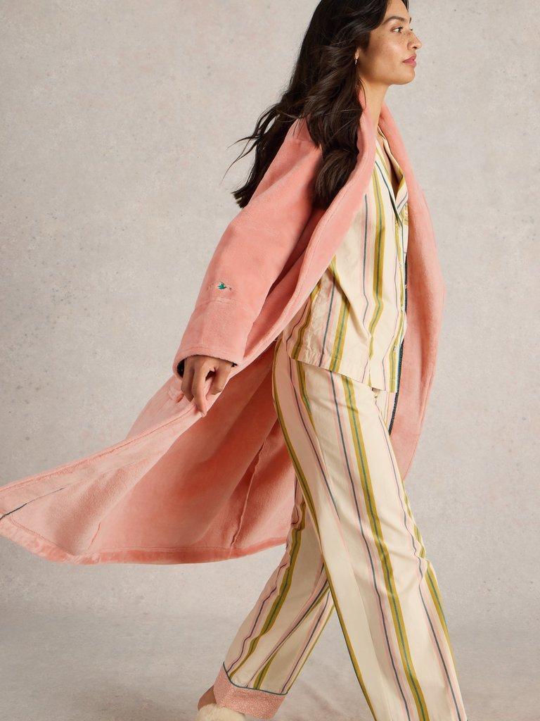 Clover Cosy Dressing Gown in MID PINK - LIFESTYLE