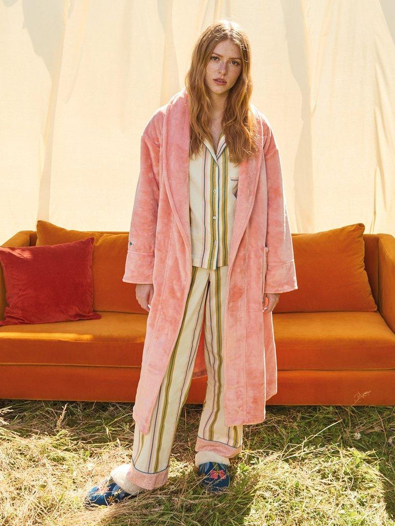 Clover Cosy Dressing Gown in MID PINK - MIXED