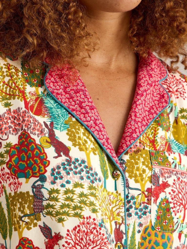 Nina Organic PJ Shirt in NAT PR - MODEL DETAIL