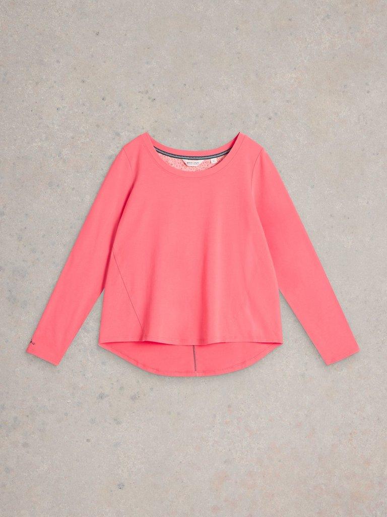 Eva Jersey PJ Top in BRT PINK - FLAT FRONT