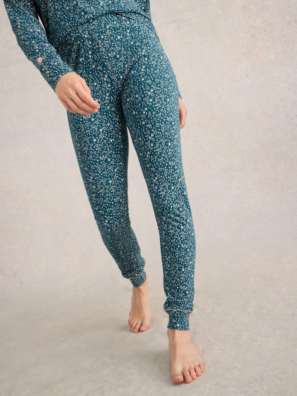 Selena Full Length Jersey Legging in TEAL PR - MODEL DETAIL