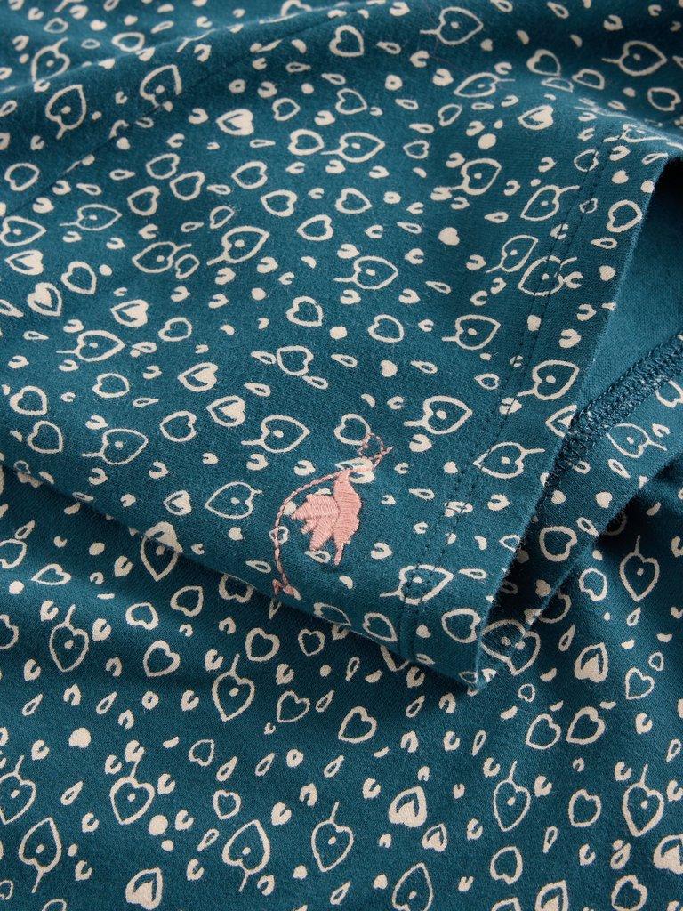 Tilda Midi Jersey Nightie in TEAL PR - FLAT DETAIL