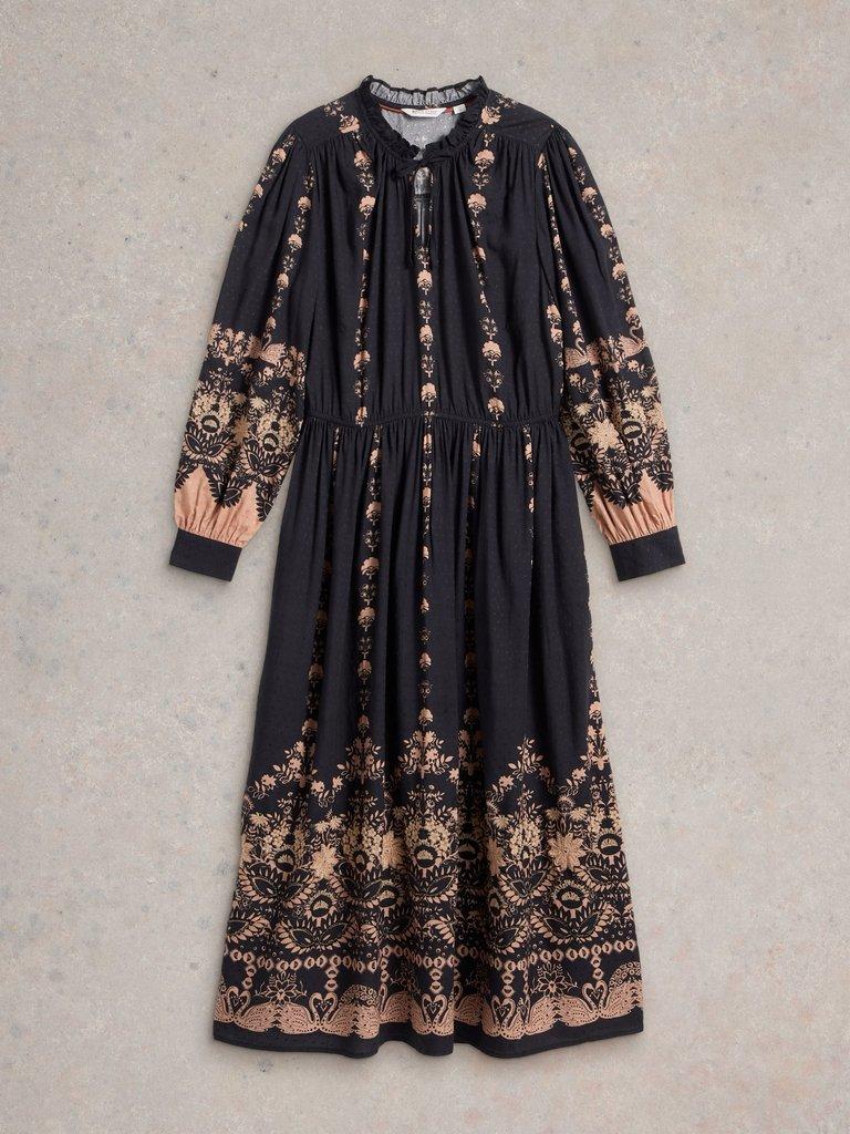 Robyn Embroidered Dress in BLK MLT - FLAT FRONT