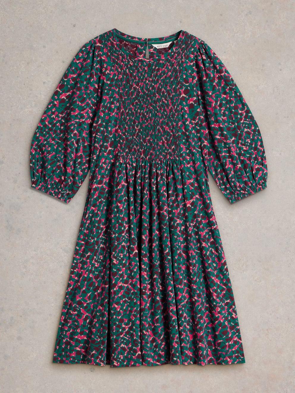Maeva Jersey Dress in TEAL PR - FLAT FRONT