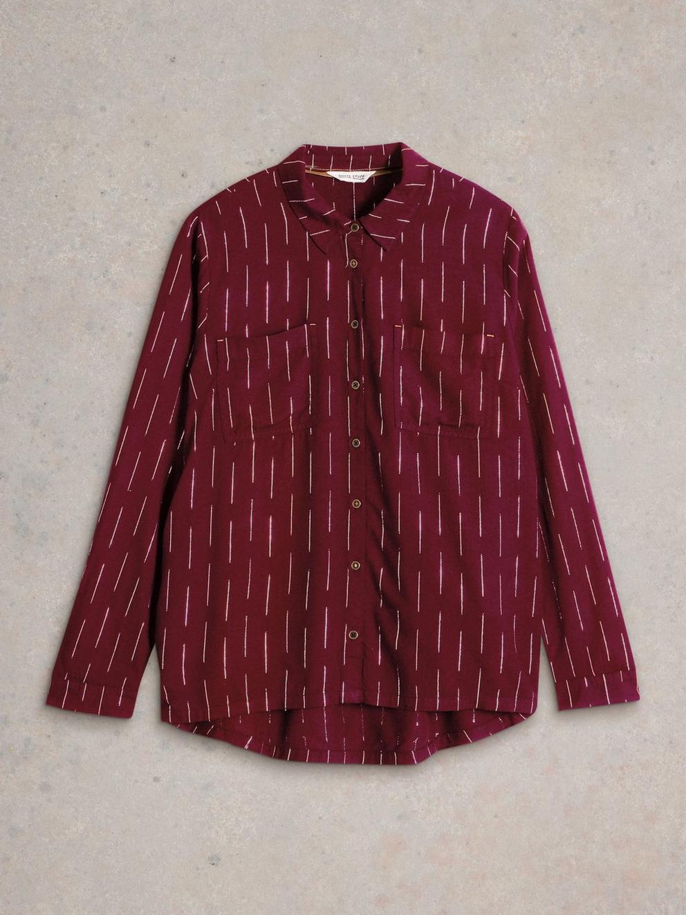 Sophie Metallic Shirt in PLUM MLT - FLAT FRONT