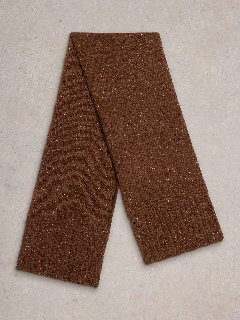 Berkley Cable Nep Scarf in MID BROWN - FLAT BACK