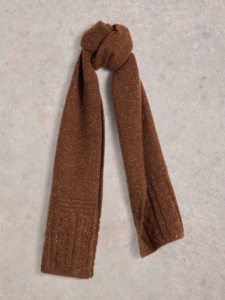 Berkley Cable Nep Scarf in MID BROWN - FLAT FRONT